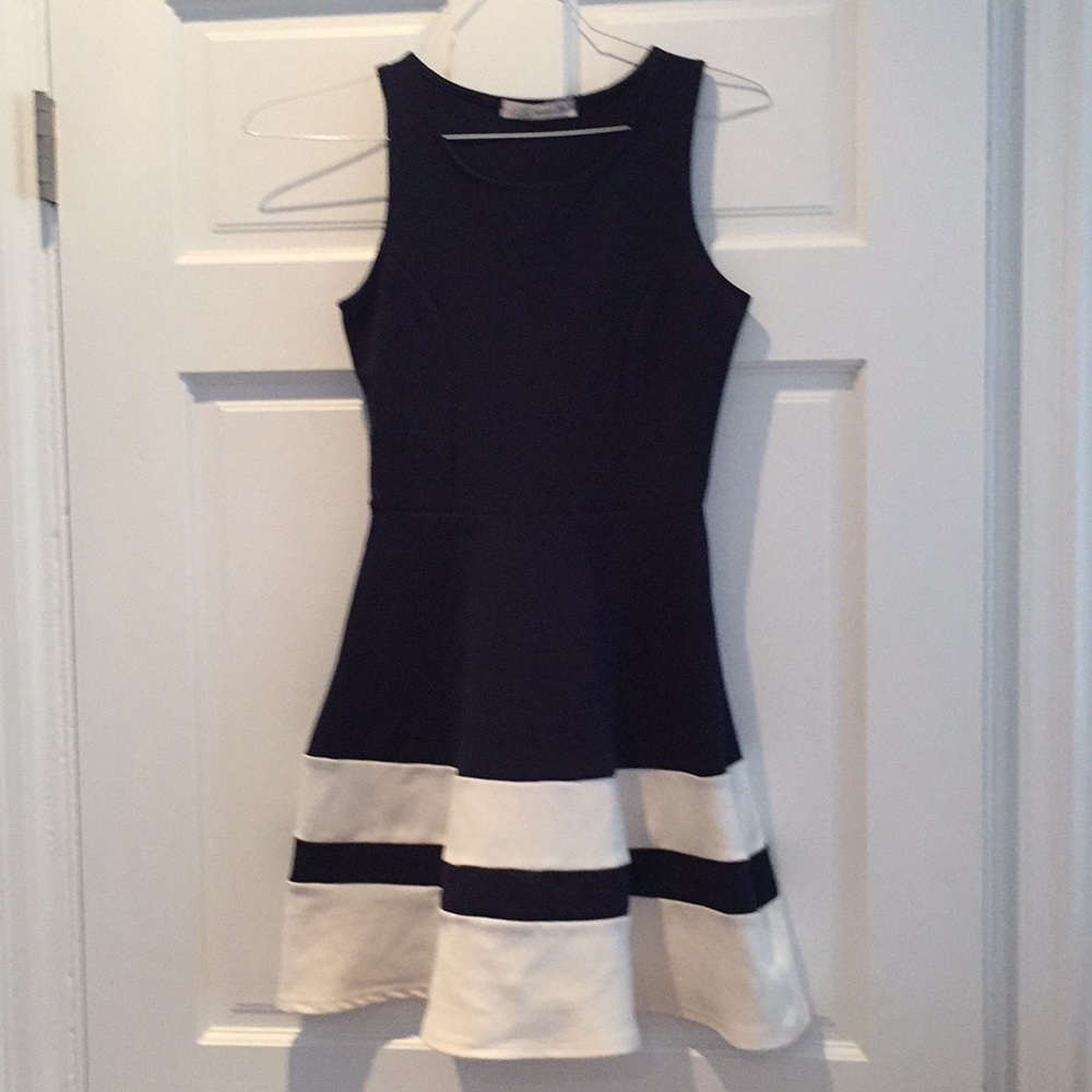 Navy and White Summer Cocktail Dress (Manito)